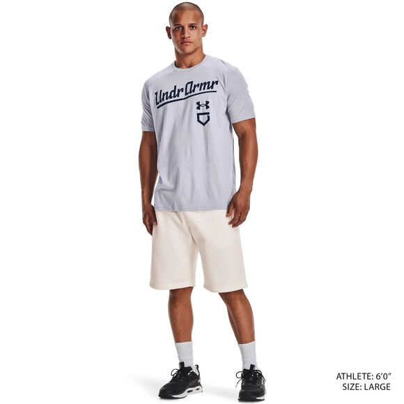 Under Armour Men's Baseball Script T-Shirt  Gray‎ Size XL NWT - Picture 2 of 3